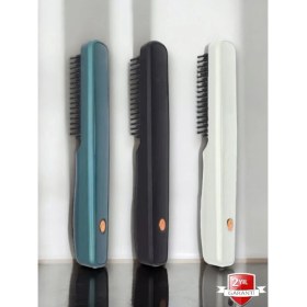 Resim Taşınabilir Hızlı Isınan Kablosuz Saç Düzleştirici Tarak Mavi 