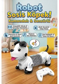 Resim Uzaktan Kumandalı Akıllı Robot Sosis Köpek - Sensörlü, Takip Modlu, Uzayabilen Eğitici Oyuncak Çok Renkli 