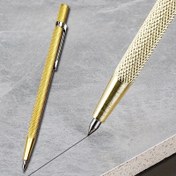 Resim Metal Alaşım Cam Kesici, Fayans Kesme Bıçağı, Mermer İşaretleme Kalemi, Çelik Plaka Oyma ve Gravür DIY Aracı, Cep Klipsi ile, Sağ ve Sol El Kullanımı, Dikdörtgen Gövde, Ekstra İnce Uç 
