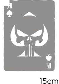 Resim MIGNATIS Iskambil Kağıdı Ve Punisher Sticker Yapıştırma 15cm - Gri 