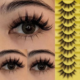 Resim D Kıvrım Kabarık Sahte Vizon Kirpikler - Doğal Hacim 6-13mm, Yeniden Kullanılabilir & Başlangıç Seviyesi İçin Uygun, Şaşırtıcı ve Göz Alıcı Görünümler İçin Dolgun & Hacimli Siyah Kirpikler 