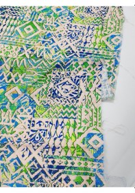 Resim Desenli Bambu Keten Kumaş Açık Yeşil 