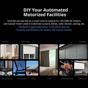 Resim Güç Ölçümlü Wifi Akıllı Perde Anahtarı Tüv Sertifikalı, Dualr3 Çift Röle Dıy Perde, Panjur, Panjur, Iki Yönlü Akıllı Anahtar, Alexa ve Google Home ile Çalışır (1 Paket) 
