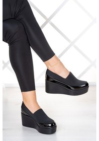 Resim Erkan Saçmacı Sofia Siyah Streç Dolgu Topuklu Günlük Ayakkabı 