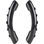 Resim Araba Direksiyon Booster Tekerlek Spinner Topuzu Kapak Carbon Fiber Black 1 Adet 