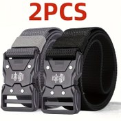 Resim 2 adet Unisex Naylon Kemer - Açık Hava Sporları ve Eğitim için Uygun, Hızlı Çıkarma Tasarımı ile Nefes Alabilen Kanvas Dokuma Kemer, Rahat ve Dayanıklı, Şık Çok Fonksiyonlu 