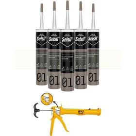 Resim Selsil Ga Silikon 280 Gr. Şeffaf 5 Adet ,alüminyum Tabanca Şeffaf 