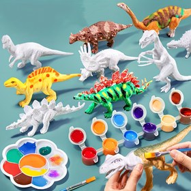 Resim 6 parça Çocuk Dinozor Boyama Seti Öğretici Oyuncak S El Yapımı DIY Dinozor Hediyesi Erkek ve Kız Çocuklar İçin Doğum Günü Hediyesi Tatil Hediyesi Yaratıcı Oyuncak 