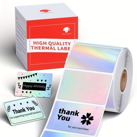 Resim Phomemo M110 Etiketleri, M220 Etiketleri 40X30Mm (3.99cm X 3.0cm), Phomemo M110 M220 M221 Etiket Makineleri ile Uyumlu, Holografik M110 Termal Etiketler DIY, Logo, Orijinal Teşekkür Etiketleri, 230 Etiket, Renkli. 