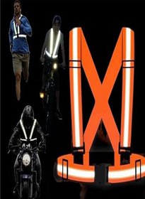 Resim PADRİ Reflektörlü turuncu Yelek - Motosiklet, Bisiklet Ve Scooter gece ikaz yelek ( yeni Yasaya Uygun) 