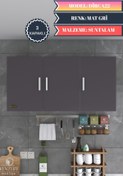 Resim Kenzlife Hazır Mutfak Dirca22 Gri 060*120*22 Mutfak Banyo Dolabı Kapaklı Raflı 