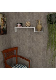 Resim Dekorister Happy Duvar Rafı Beyaz 