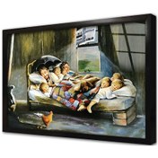 Resim Mutluluğun Resmi Çerçeveli Cam Tablo 