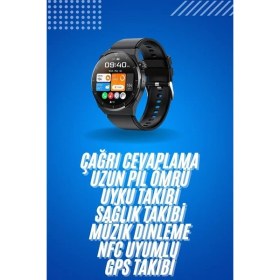 Resim Amoled Ekran Metal Deri Silikon Kordonlu Uyku ve Sağlık Takibi Nemere 