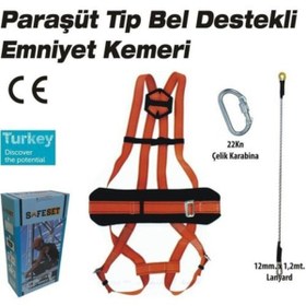 Resim Safety Paraşüt Tip Bel Destekli Emniyet Kemeri Safeset Sfp-1 