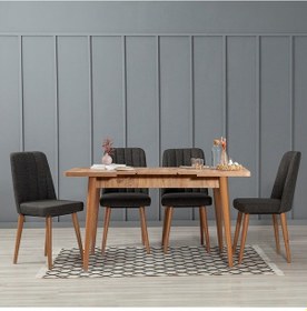 Resim Milano Medium Mutfak Masa Takımı Atlantik Antrasit 