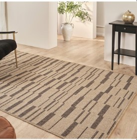 Resim Kaşmir Halı Kilim Jüt Ravon Brown Salon Mutfak Halısı Yolluk Kahverengi 