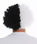 Resim Nessiworld Siyah Beyaz Kıvırcık Afro Bonus Peruk Taraftar Bonus Saç 