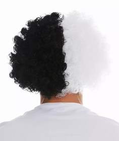 Resim Nessiworld Siyah Beyaz Kıvırcık Afro Bonus Peruk Taraftar Bonus Saç 