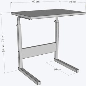 Resim Sağlam Metal Gövdeli Laptop Sehpası 60x40 cm – Yükseklik Ayarlı, Stabil ve Ergonomik Çalışma Masası (Atlantik Çam) 