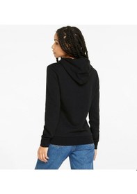 Resim Puma Ess+ Metallic Logo Hoodie Kadın Sweatshırt Siyah Siyah 