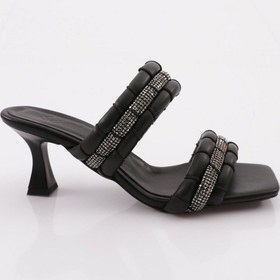 Resim Dgn 990 Kadin Silver Taşli Topuklu Terlik K990-2261-R4864 Siyah 