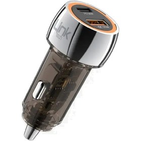 Resim Linktech C436 55w Dual Pd30w + Qc25w Şeffaf Araç Şarj Adaptörü - 