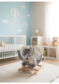 Resim Tommybaby Egitici Peluş Sallanan At Ahsap Sallanan At Fildişi 