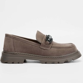 Resim Tamer Tanca Kadın Vegan Vizon Loafer Ayakkabı 817 2399 Bn Ayk Sk23/24 Vızon Suet Vizon 