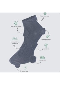 Resim Kral Socks Erkek Bambu Patik Düz Desen 5 Çift Dikişsiz Çorap 