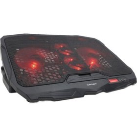 Resim Crown Micro 4 Fanlı Notebook Soğutucu Red Led Işık Ve Lcd Gösterge Paneli Yüksek Performanslı Soğutma Cmls-01 