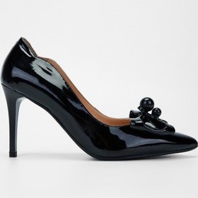 Resim Valmenti Nozario Kadın Siyah Rugan Hakiki Deri Topuklu Ayakkabı 248 23133 Bn Ayk Y23 Siyah 