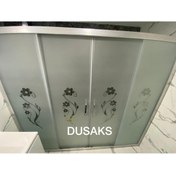 Resim DUSAKS Duşakabin Parlak Çiçek Desenli 5 Mm Temperli Cam Yükseklik 190 Cm 