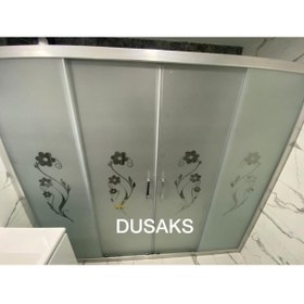 Resim DUSAKS Duşakabin Parlak Çiçek Desenli 5 Mm Temperli Cam Yükseklik 190 Cm 