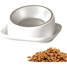 Resim Geekyou Kedi Köpek İçin Eğimli Meme Kasesi, Omuz Ve Boyun Ağrısı Azaltıcı, Dışarı Dökülme Engeli, Paslanmaz Çelik Pp Malzeme, Beyaz 