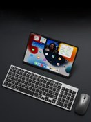 Resim MATECHNO Kablosuz Bluetooth Bağlantılı Taşınabilir Şarjlı Tablet iPad PC Tablet Bilgisayar Klavye Mouse Set 