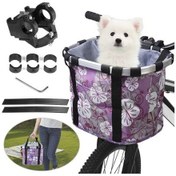 Resim Tongxida Doorslay Bisiklet Çıkarılabilir Sepet Evcil Hayvan Taşıyıcısı Kanvas Ön Çanta Alüminyum Çerçeve Renkli Evcil Hayvan S Renkli 