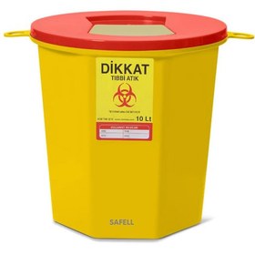 Resim Safell Plastik Tıbbi Atık Kutusu - Tıbbi Atık Kovası - 10Lt 