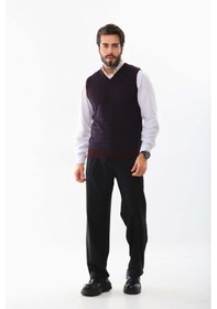Resim Pelikan Erkek V Yaka Yün Süveter 4p13 Bordo 