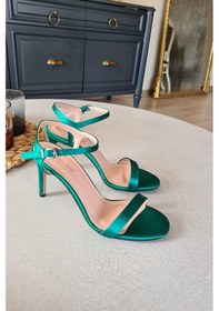 Resim 036 1100 Topukla Kadın Saten Tek Bant Abiye Ayakkabı 001 