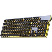 Resim Tcherchı 104 Tuşlu Ve Tamamen Metal Panelli, Yan Ortam Işığına Sahip Ergonomik Oyun Klavyesi 