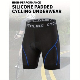 Resim Erkekler için 3D Dolgulu Bisiklet Şortu ve Pedli Külot - Ağır Hizmet MTB/Dağ Bisiketi Astarlı, Uzun Mesafe Sürüşüne Özel Dar Fit Tight Şortlar 