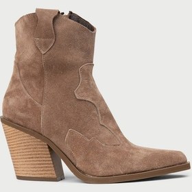 Resim Deery Kadın Hakiki Süet Vizon Rengi Western Bot - Z1611zvznc01 Vizon 