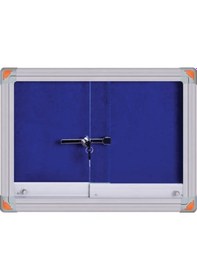 Resim Panda 60 x 90 CM Kilitli Sürgülü Alüminyum Camekanlı İlan Duyuru Pano - pan450 
