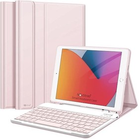 Resim iPad Uyumlu 9. Nesil 10.2 inç Uyumlu Bluetooth Klavyeli Kılıf Standlı Kapaklı A2602-2604-A2603-A2605 