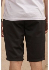 Resim Erkek Beli Lastikli Rahat Kesim Siyah Şort Siyah 