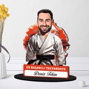 Resim Kişiye Özel Erkek Tekvandocuya Hediye Karikatürlü Biblo 
