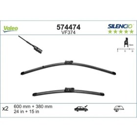 Resim VALEO SILENCIO X TRM FLAT BLADE VM374 (X2) / (600+380 MM) AUDI A1 (11), VW POLO (09) 