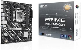 Resim ASUS PRIME H810M-E-CSM Intel H810 LGA1851 DDR5 6400 2xDP HDMI Çift M2 USB3.2 AURA RGB mATX 6+1+1+1 Güç Aşamaları, Uzaktan Yönetim Yazılımı, Ready for Advanced AI PC 