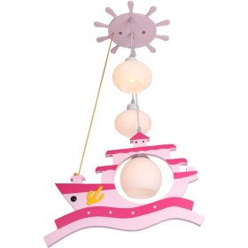 Resim Kazancı Aydınlatma Pembe Gemi Avize Kız Çocuk Odası Sarkıt Trc-06 